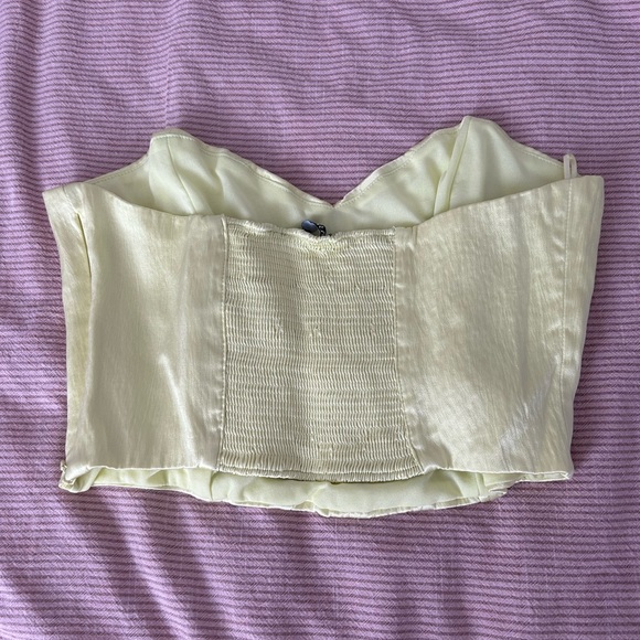 Yellow Satin Corset Tube Top - Picture 3 of 3